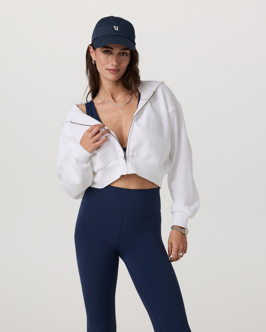Restore Mini Full Zip Hoodie Women's White Jacket - Vuori