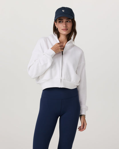 Restore Mini Full Zip Hoodie Women's White Jacket - Vuori