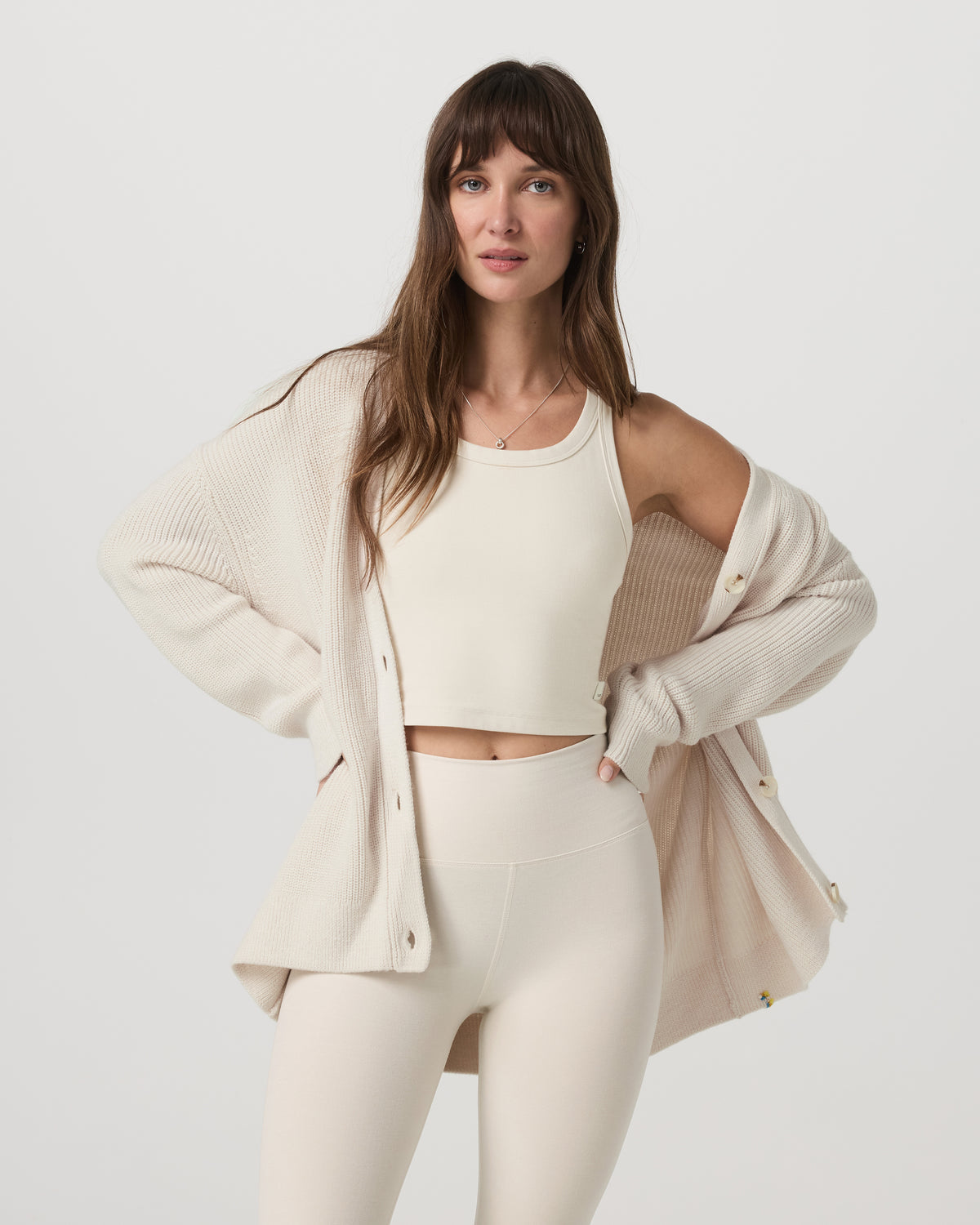 Alps Boyfriend Cardigan Women's Marshmallow Sweater - Vuori