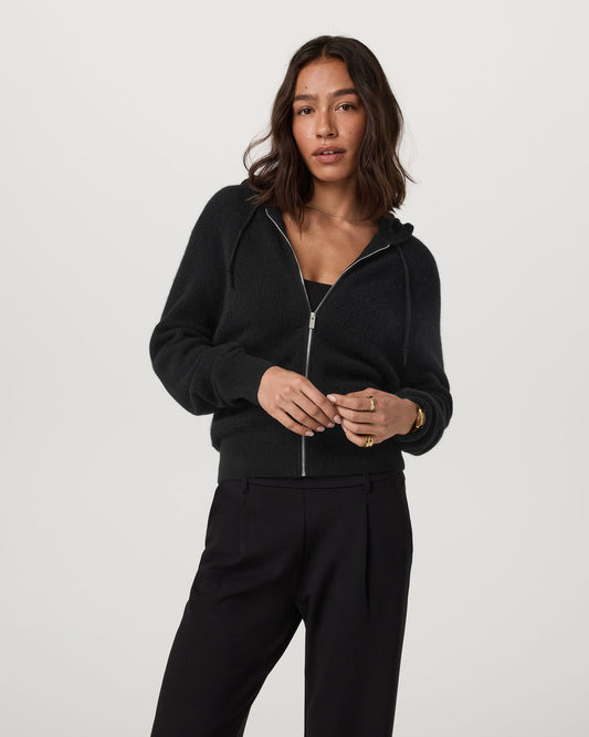 Émilie Cashmere Hoodie Women's Black Zip - Vuori