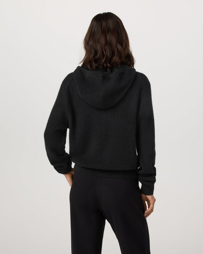 Émilie Cashmere Hoodie Women's Black Zip - Vuori