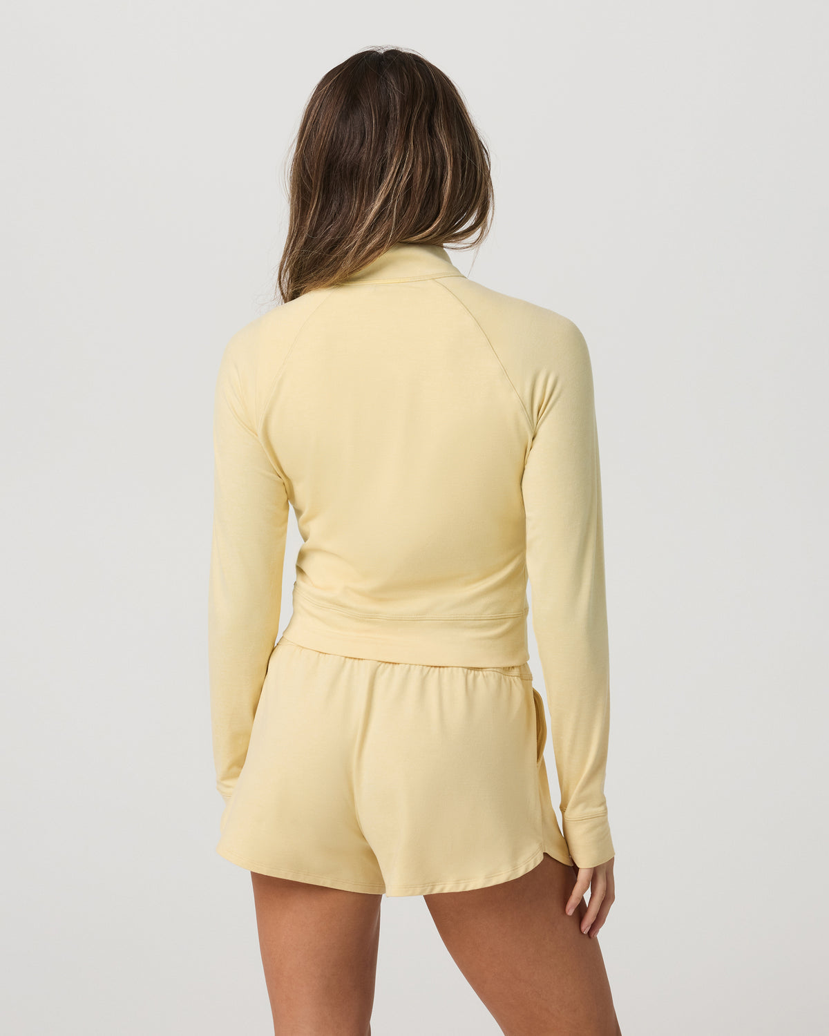 Halo Mini Track Jacket Lemon Snap Heather Cropped Zip-Up - Vuori