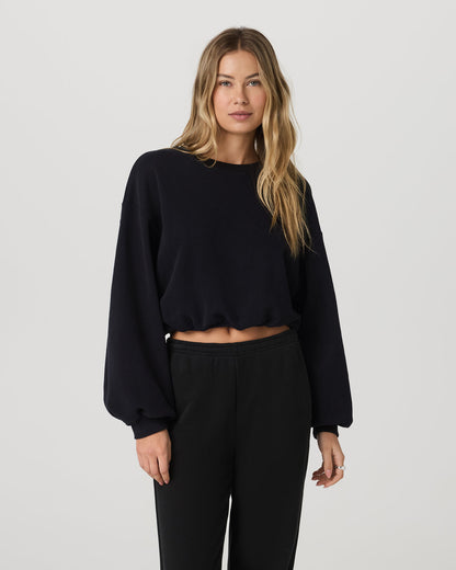 Sedona Bubble Crew Women's Black Pullover Crewneck - Vuori