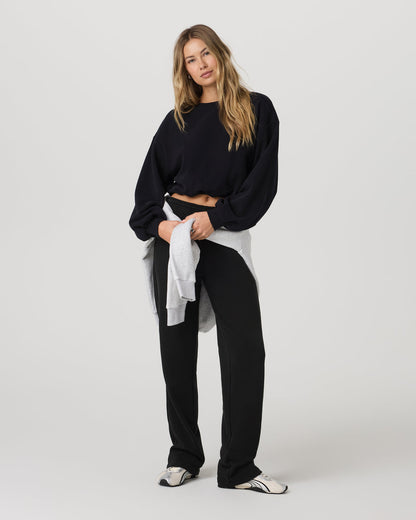 Sedona Bubble Crew Women's Black Pullover Crewneck - Vuori