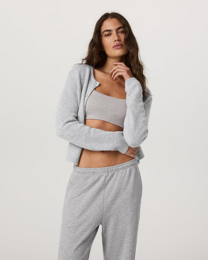 Émilie Cashmere Cardi Women's Pale Grey Heather - Vuori