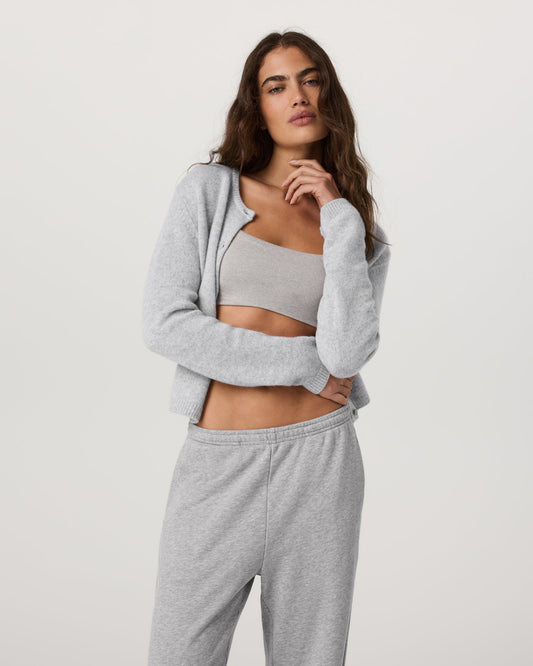 Émilie Cashmere Cardi Women's Pale Grey Heather - Vuori