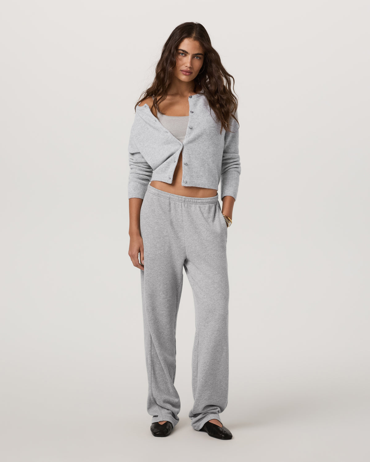 Émilie Cashmere Cardi Women's Pale Grey Heather - Vuori