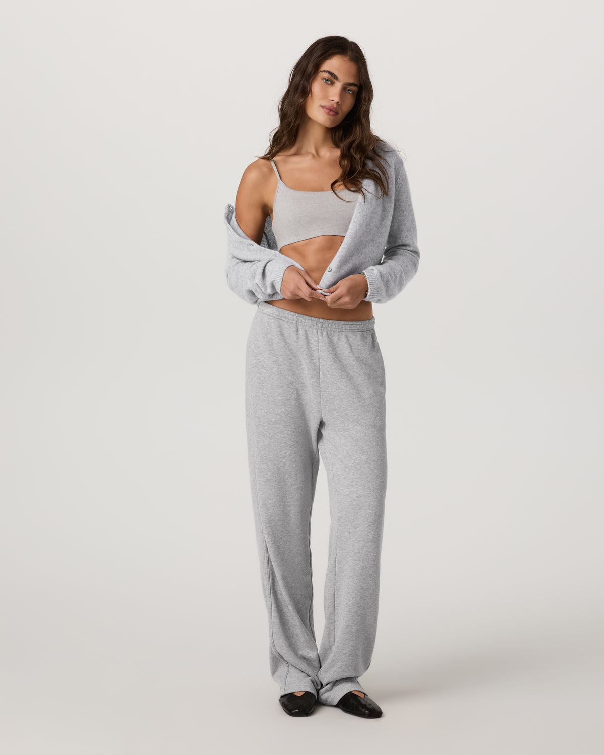 Émilie Cashmere Cardi Women's Pale Grey Heather - Vuori