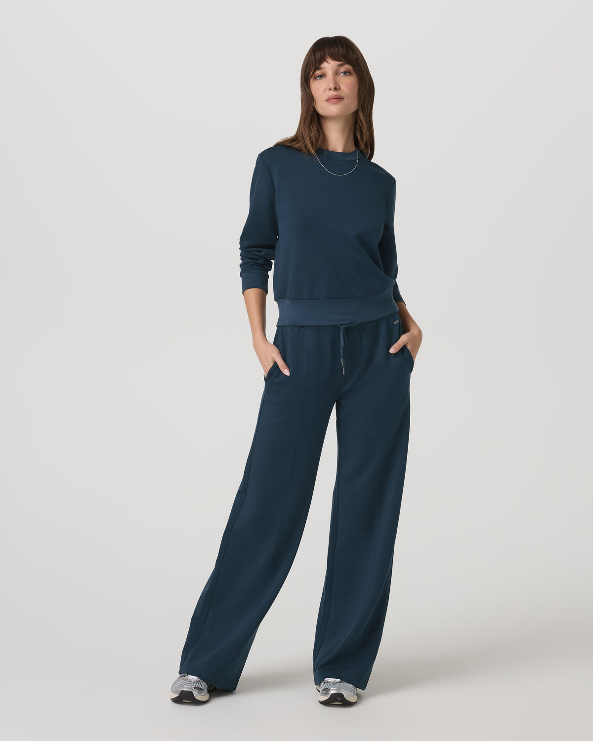 Compose Crew Ocean Blue Pullover Fleece Sweatshirt - Vuori