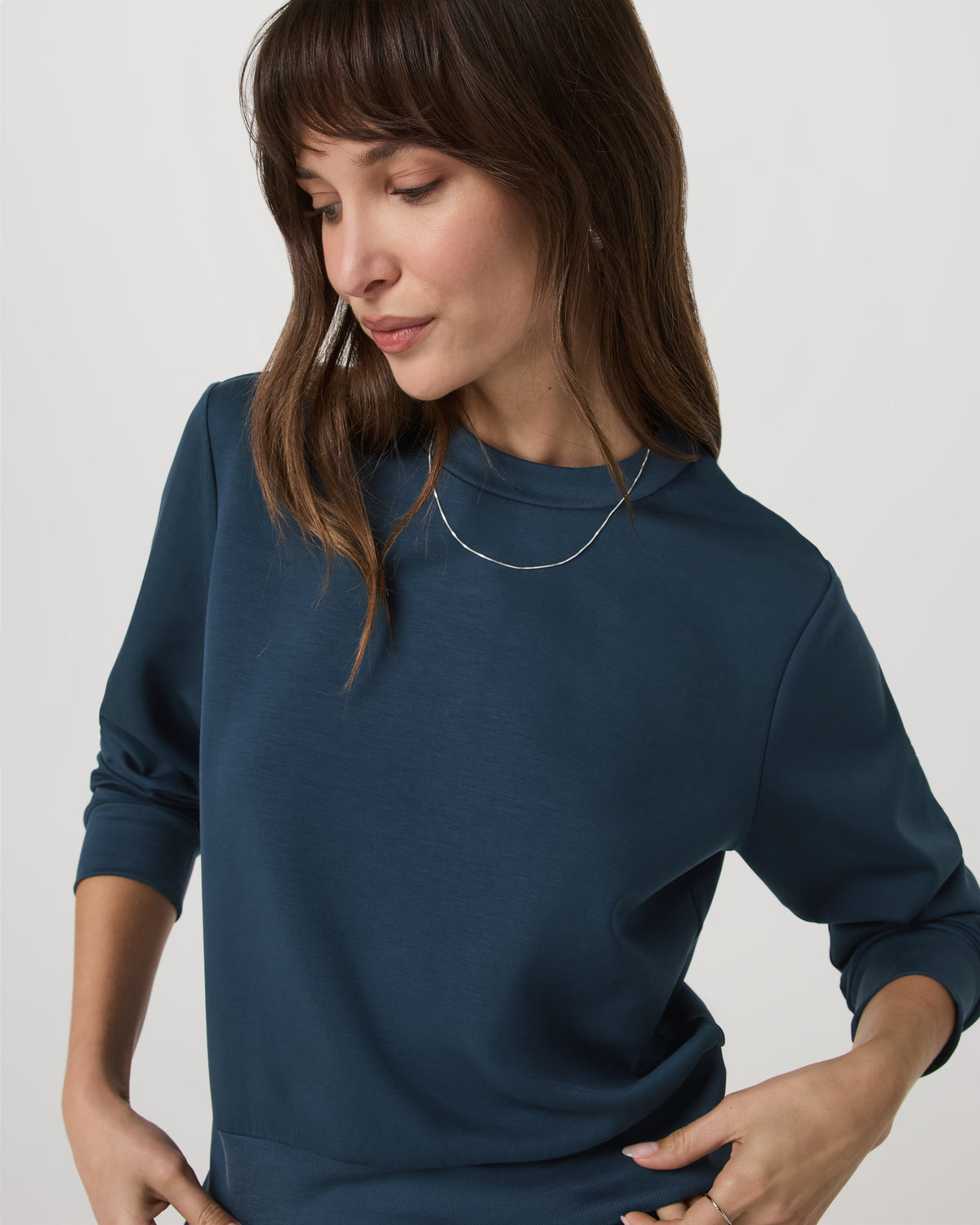 Compose Crew Ocean Blue Pullover Fleece Sweatshirt - Vuori