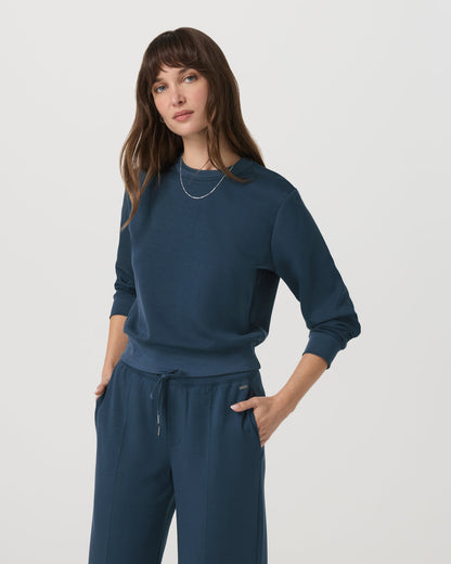 Compose Crew Ocean Blue Pullover Fleece Sweatshirt - Vuori