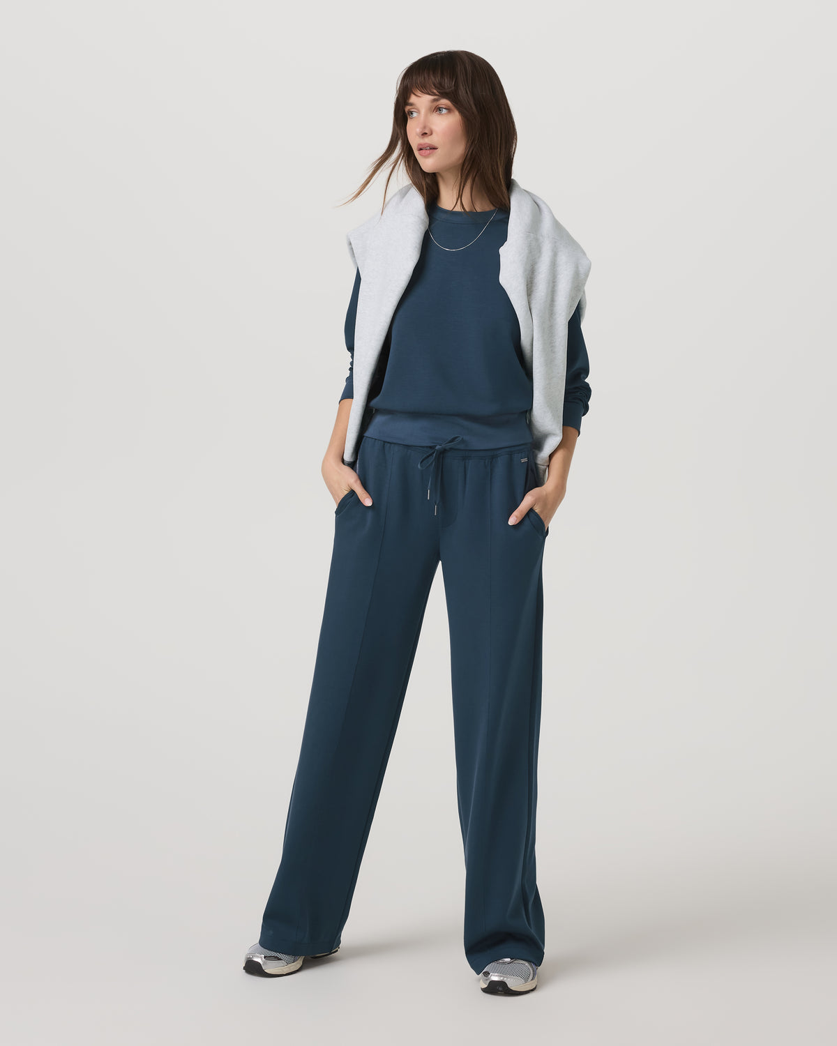 Compose Crew Ocean Blue Pullover Fleece Sweatshirt - Vuori