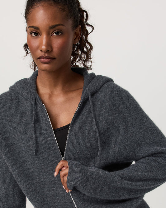 Émilie Cashmere Hoodie Women's Charcoal Heather - Vuori