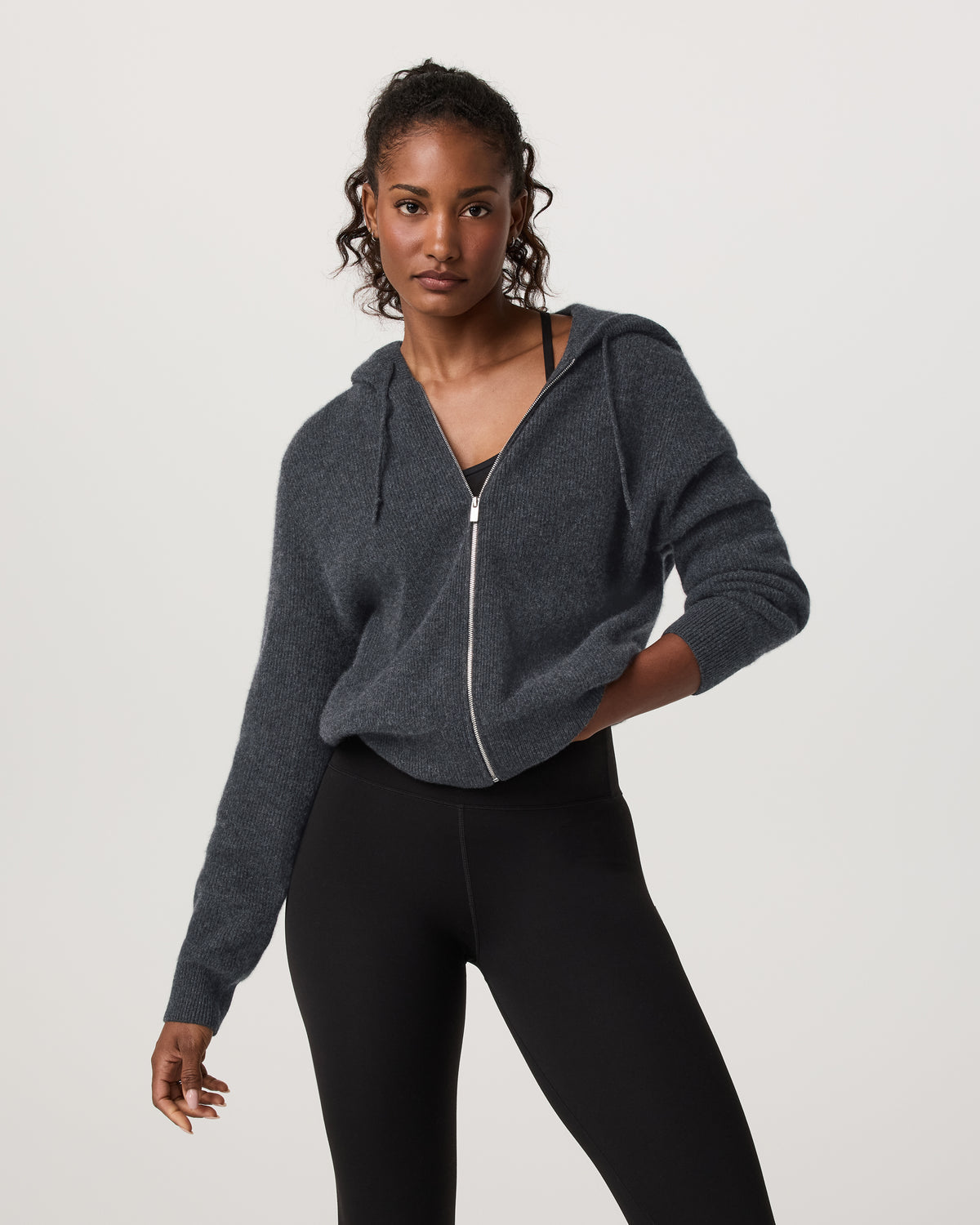 Émilie Cashmere Hoodie Women's Charcoal Heather - Vuori