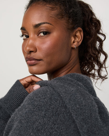 Émilie Cashmere Hoodie Women's Charcoal Heather - Vuori