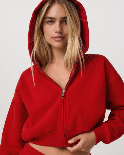 Restore Mini Full Zip Hoodie Women's Cherry Jacket - Vuori