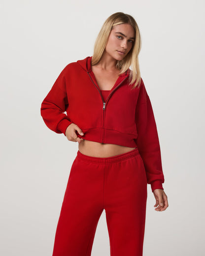 Restore Mini Full Zip Hoodie Women's Cherry Jacket - Vuori