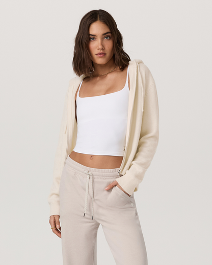 Émilie Cashmere Hoodie Women's Porcelain Zip - Vuori