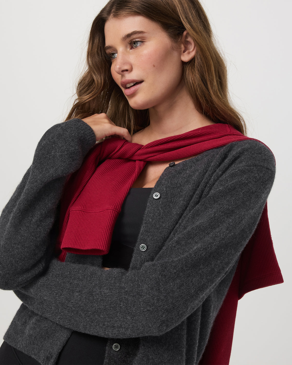 Émilie Cashmere Cardi Women's Charcoal Heather - Vuori