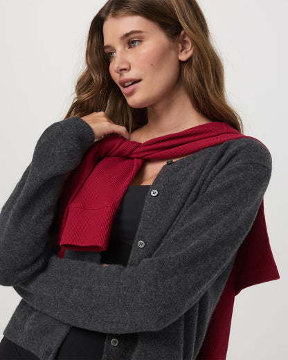 Émilie Cashmere Cardi Women's Charcoal Heather - Vuori