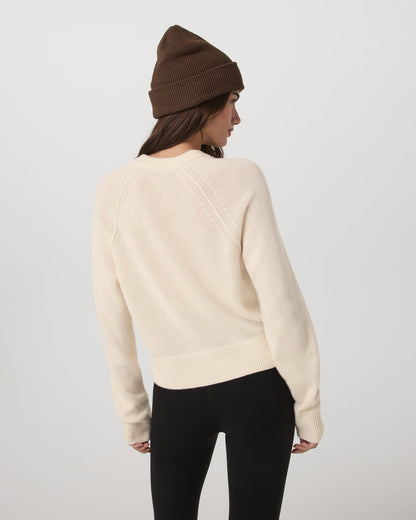 Émilie Cashmere Crew Women's Porcelain Pullover - Vuori