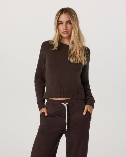 Émilie Cashmere Crew Women's Java Pullover - Vuori