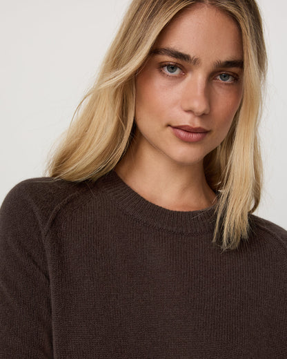 Émilie Cashmere Crew Women's Java Pullover - Vuori