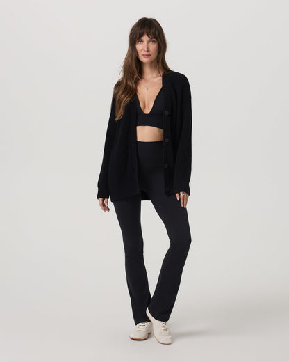 Alps Boyfriend Cardigan Women's Black Knit Sweater - Vuori