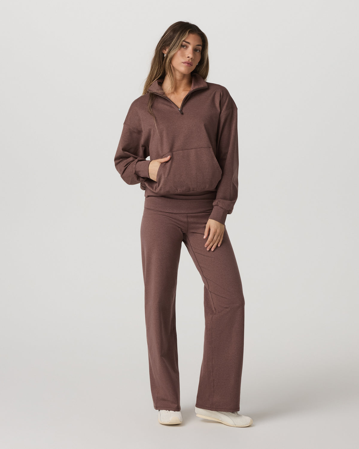 Granite Half Zip Women's Sable Heather Sweatshirt - Vuori