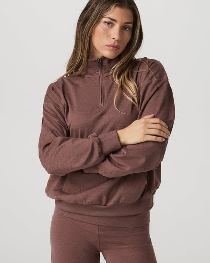 Granite Half Zip Women's Sable Heather Sweatshirt - Vuori