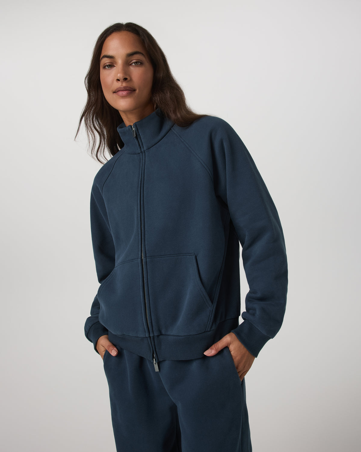 Restore Double Zip Sweatshirt Ocean Blue Full-Zip Fleece - Vuori