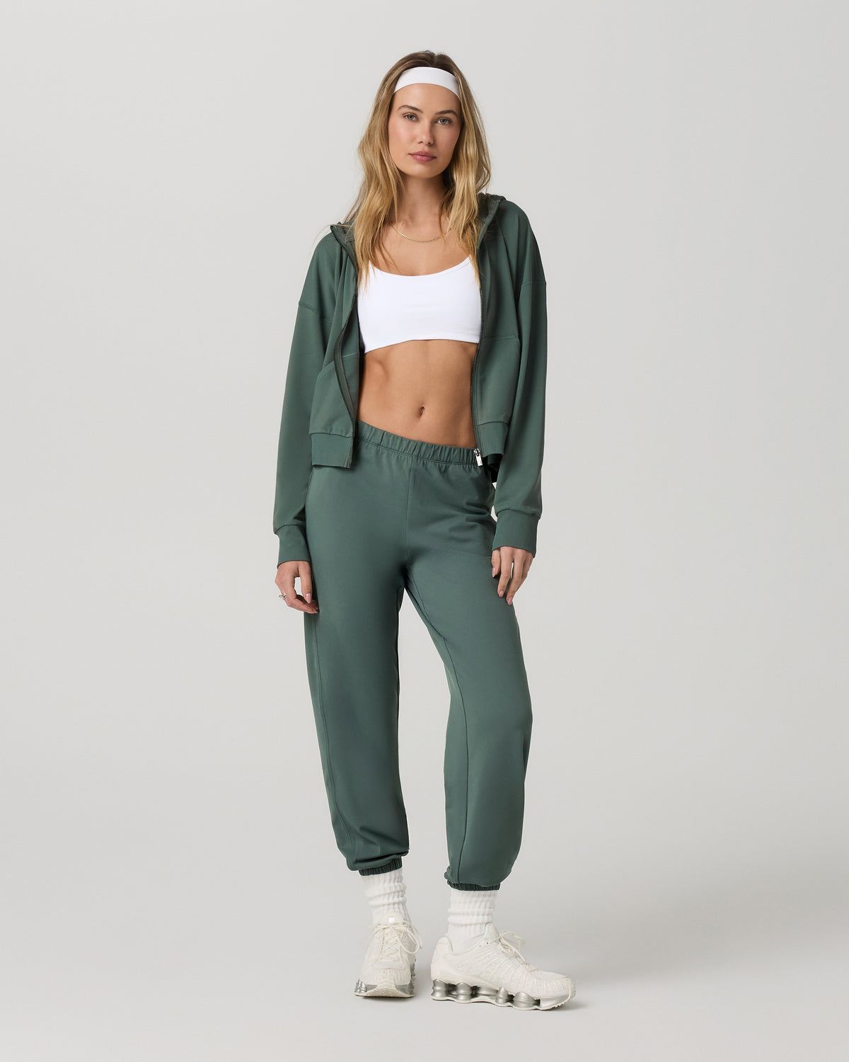Halo Modern Full Zip Hoodie Women's Agate Green Hoodie - Vuori