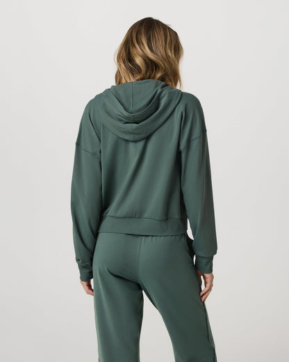 Halo Modern Full Zip Hoodie Women's Agate Green Hoodie - Vuori