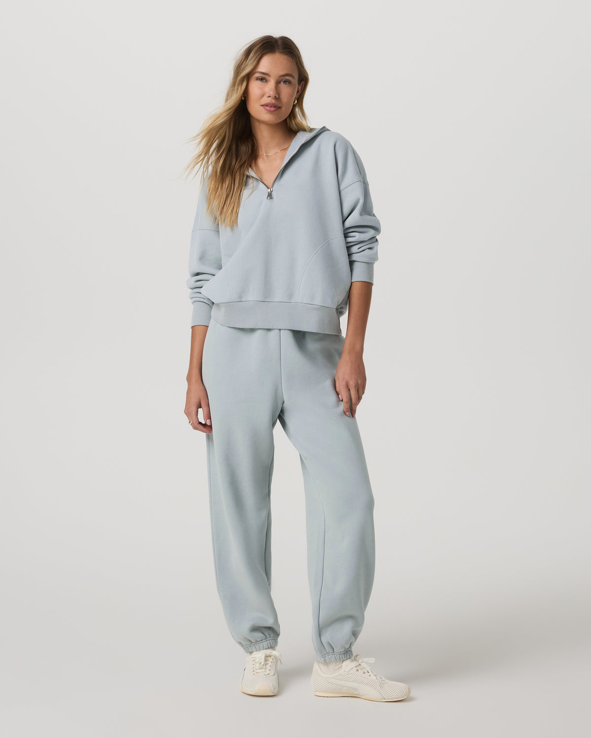 Restore Relaxed Half Zip Hoodie Blue Haze Jacket - Vuori
