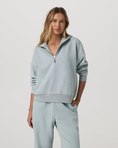 Restore Relaxed Half Zip Hoodie Blue Haze Jacket - Vuori