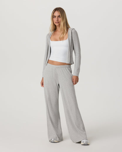 Waffle Full Zip Hoodie Women's Light Grey Hoodie - Vuori
