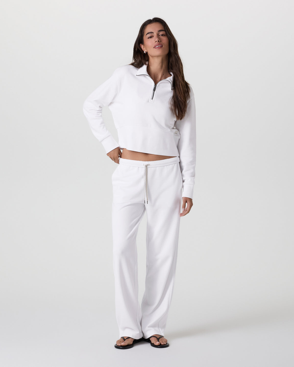 Sedona Cropped Half Zip White - Vuori