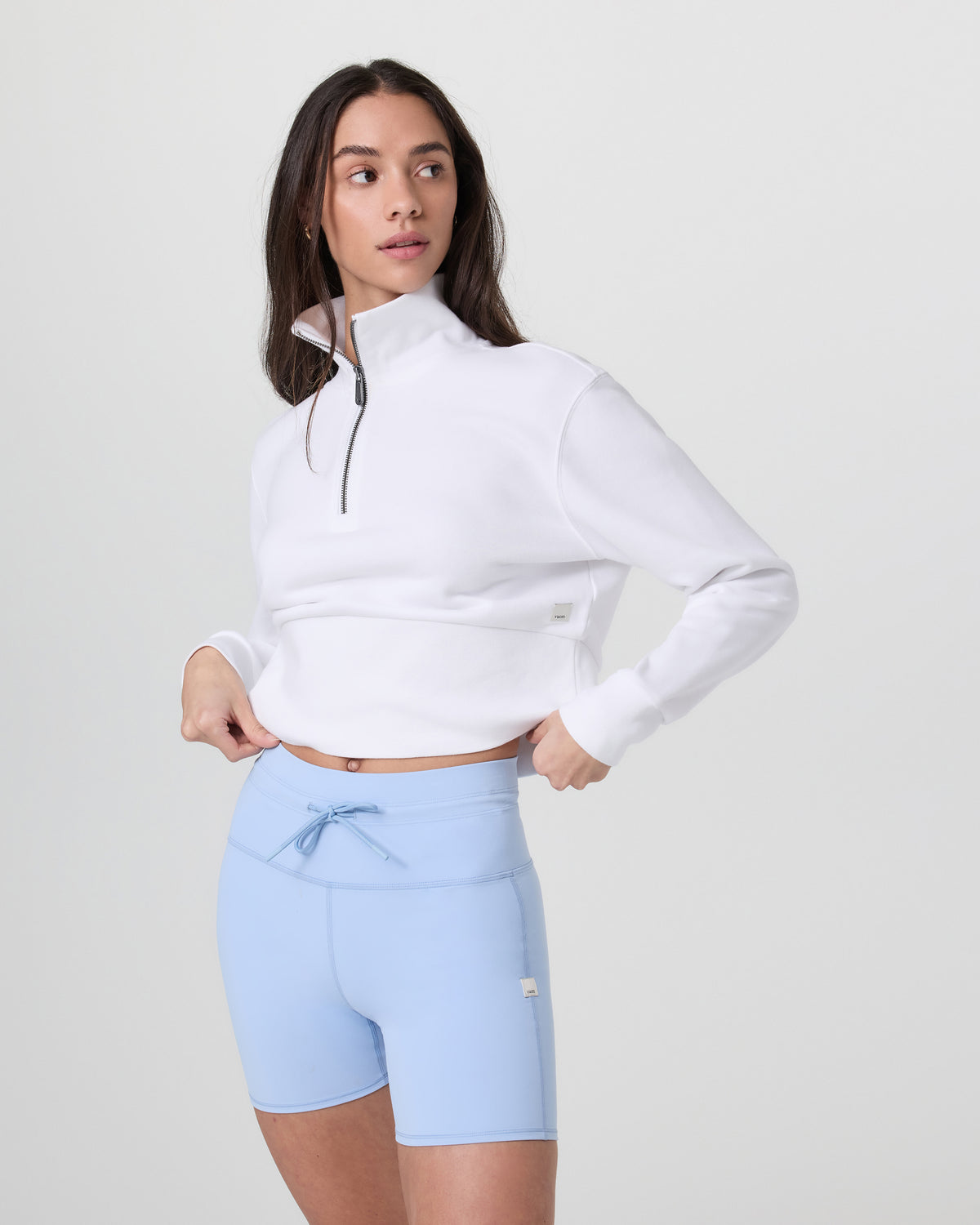 Sedona Cropped Half Zip White - Vuori