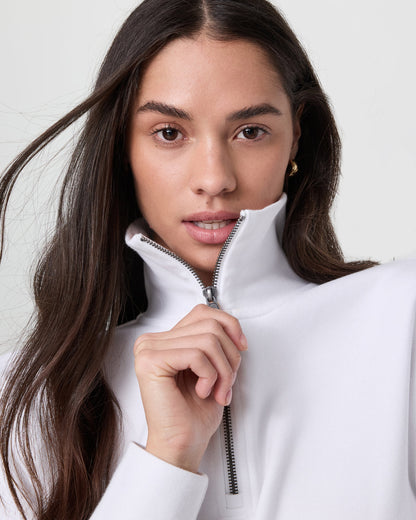 Sedona Cropped Half Zip White - Vuori