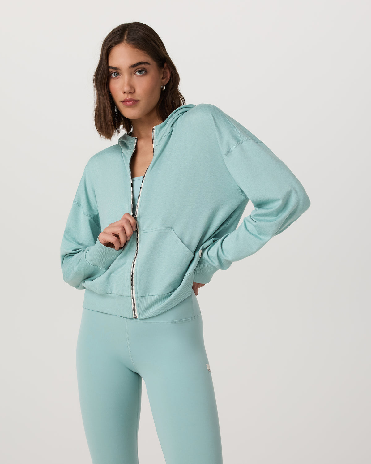 Halo Modern Full Zip Hoodie Sea Spray Heather - Vuori