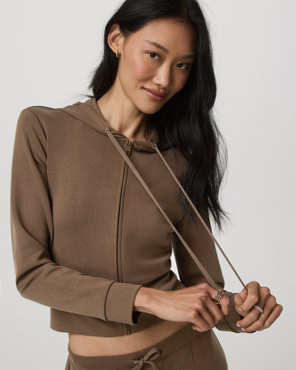 Compose Full Zip Hoodie Women's Espresso Zip-Up Jacket - Vuori