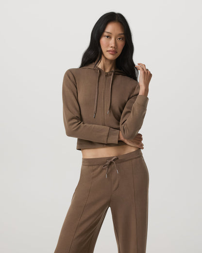 Compose Full Zip Hoodie Women's Espresso Zip-Up Jacket - Vuori