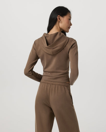 Compose Full Zip Hoodie Women's Espresso Zip-Up Jacket - Vuori