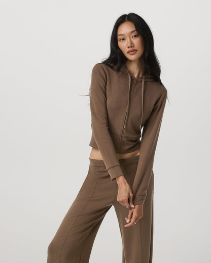 Compose Full Zip Hoodie Women's Espresso Zip-Up Jacket - Vuori