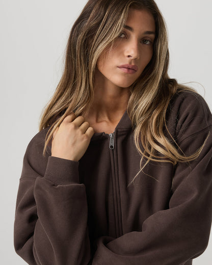 Restore Mini Full Zip Hoodie Women's Java Jacket - Vuori