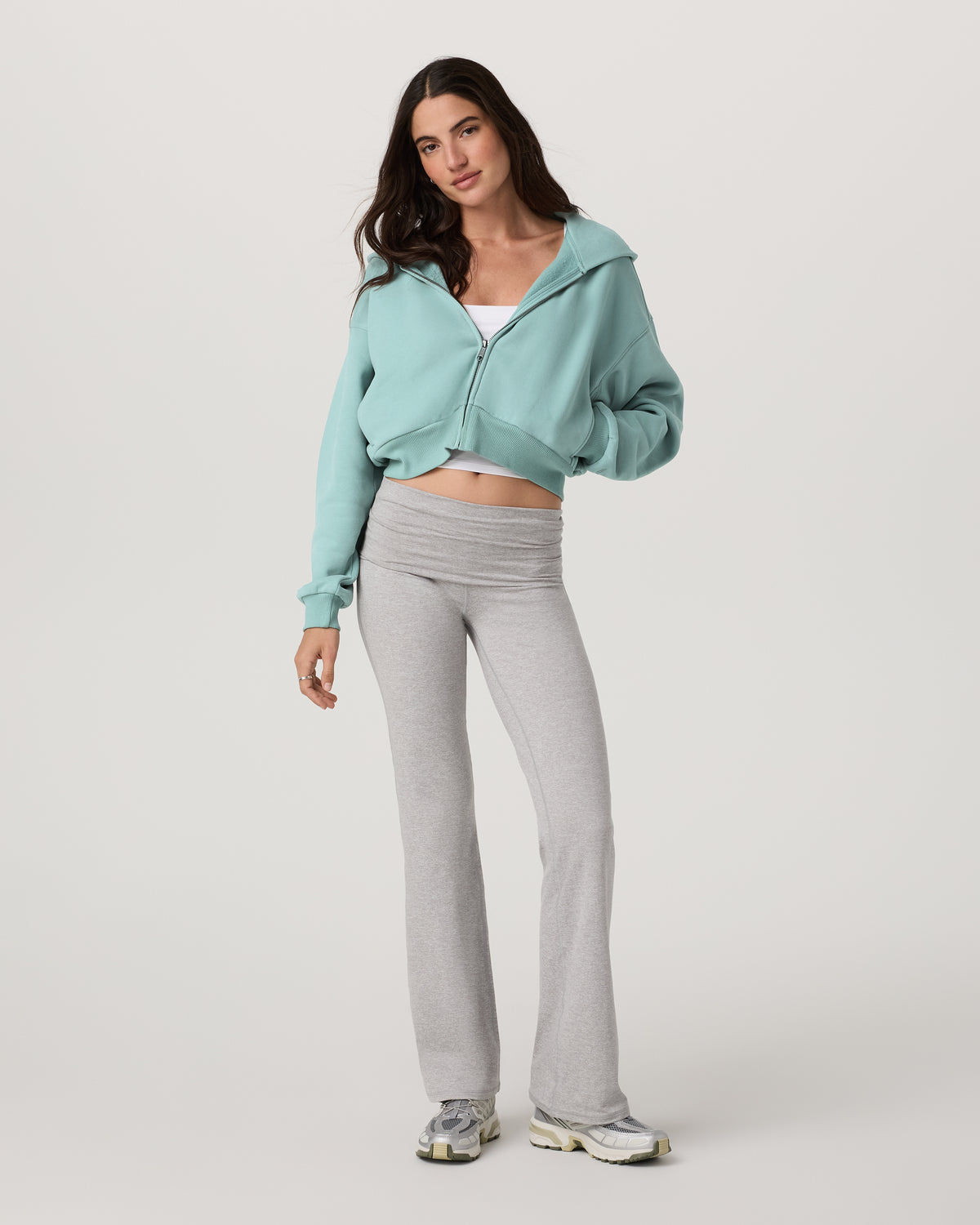Restore Mini Full Zip Hoodie Women's Sea Spray Jacket - Vuori