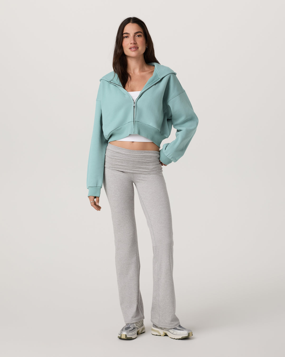Restore Mini Full Zip Hoodie Women's Sea Spray Jacket - Vuori