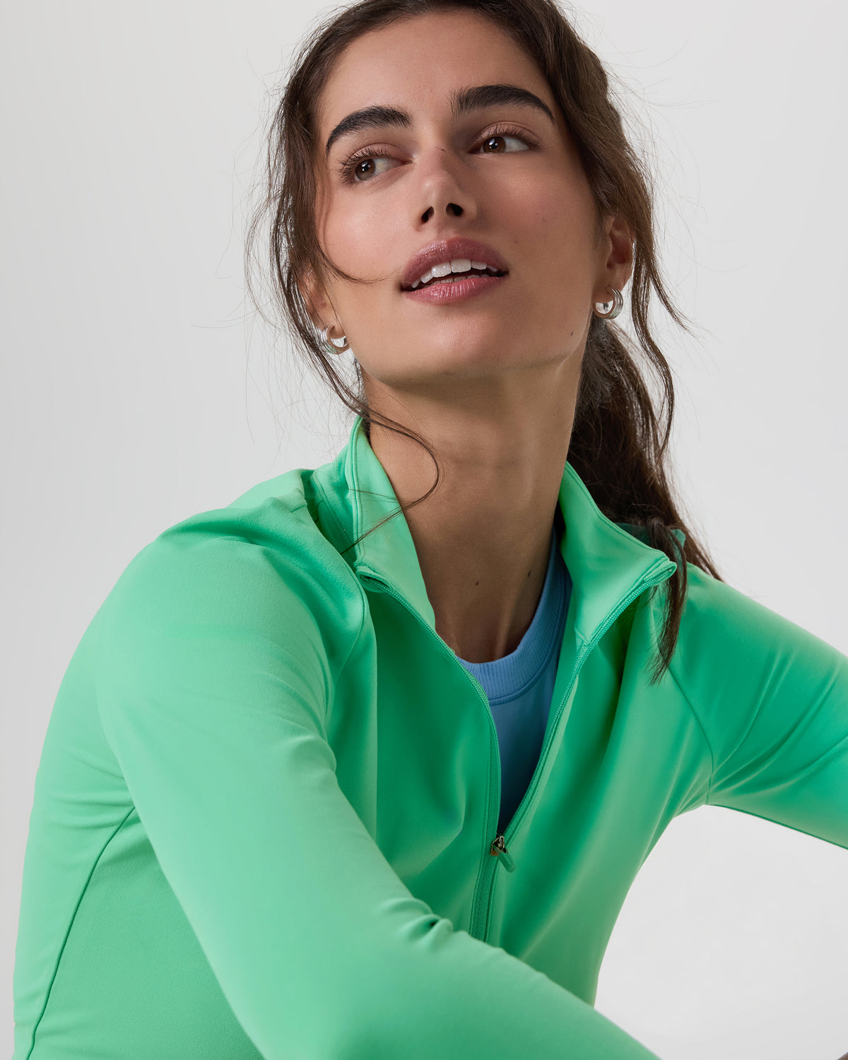 Studio Half Zip Women's Ligh Bergamot Workout Jacket - Vuori
