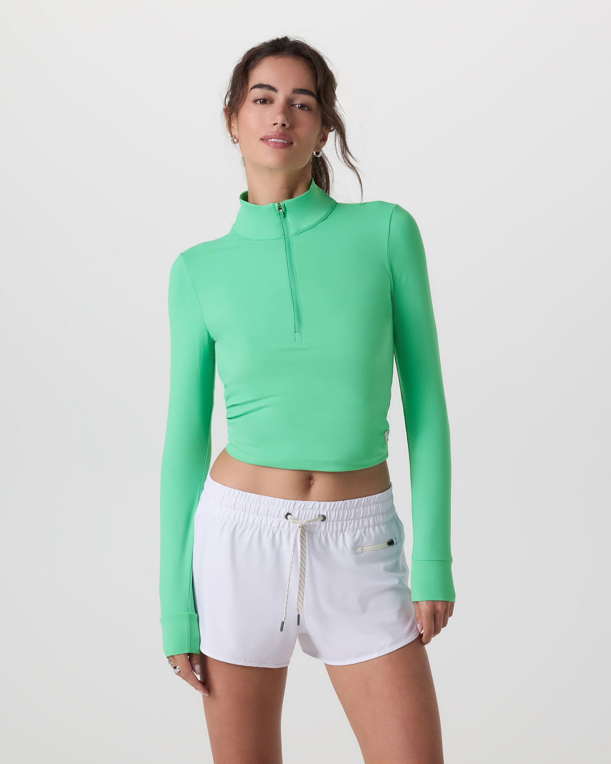 Studio Half Zip Women's Ligh Bergamot Workout Jacket - Vuori