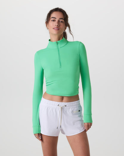 Studio Half Zip Women's Ligh Bergamot Workout Jacket - Vuori